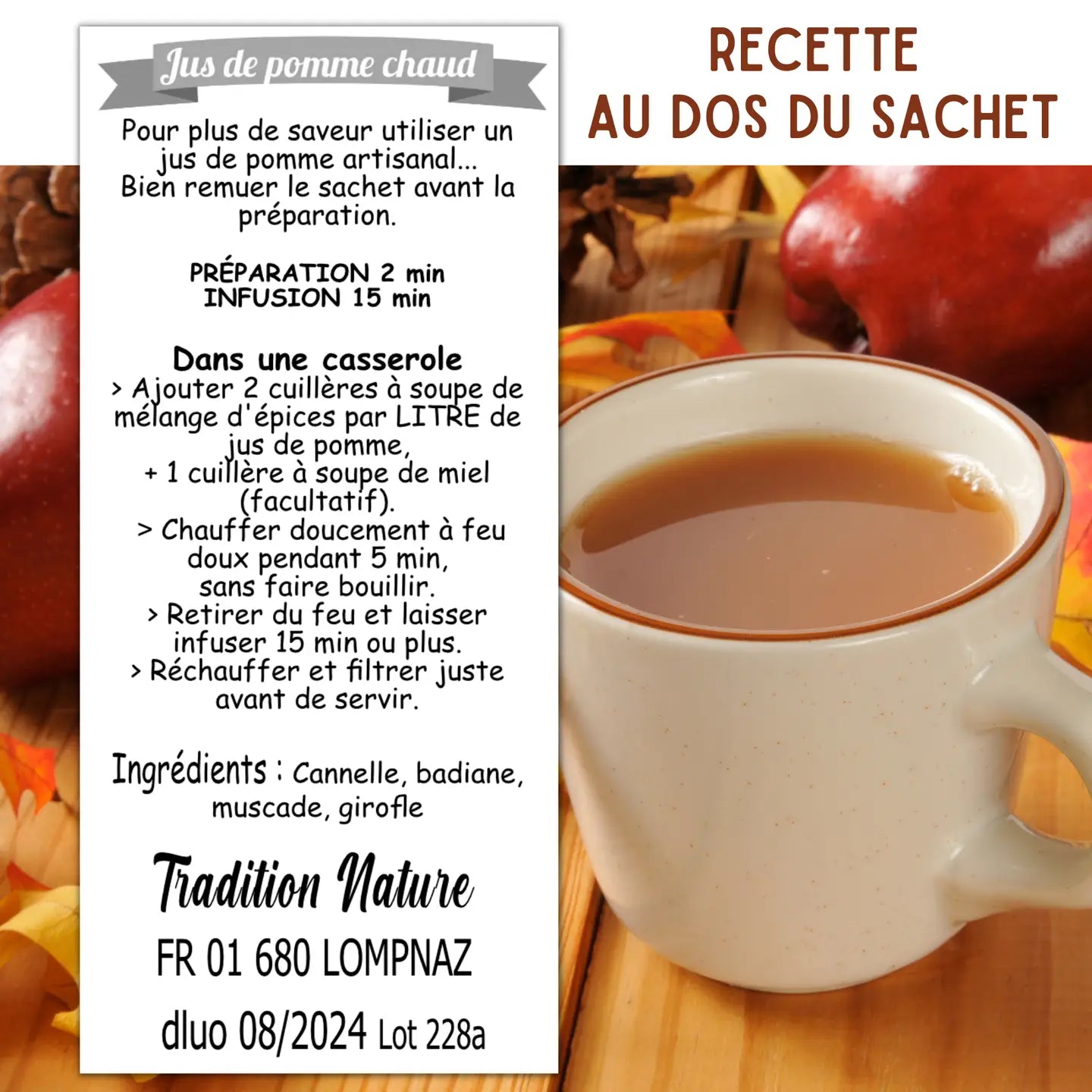 Jus de Pommes Épicé d’Hiver